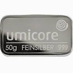 50 Gram Umicore gegoten zilverbaar